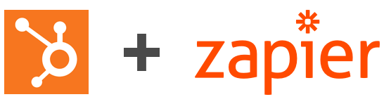 Zapier logo plus HubSpot logo